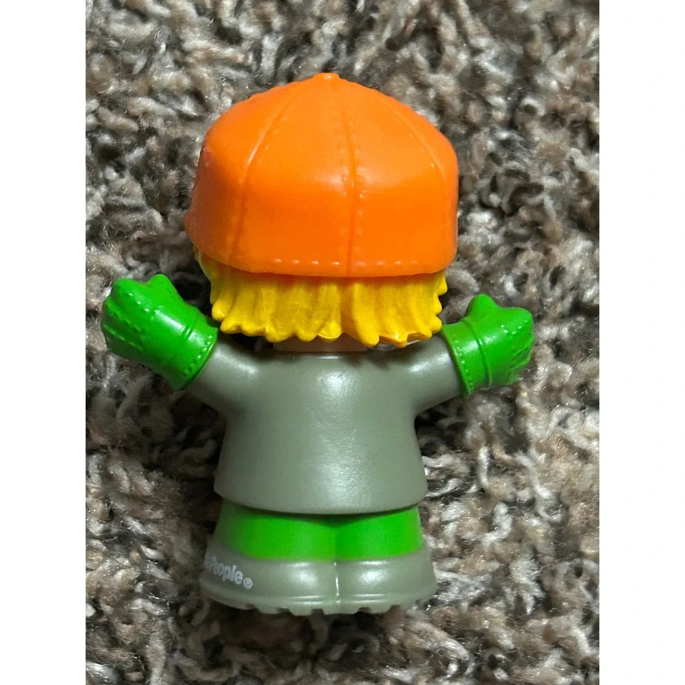 Fisher Price Little People Figures Recycling Worker and Boy in Green Hat Set